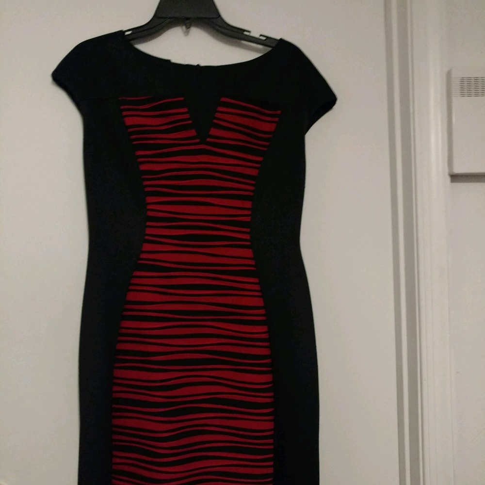 Connect Apparel Red and Black Sundress